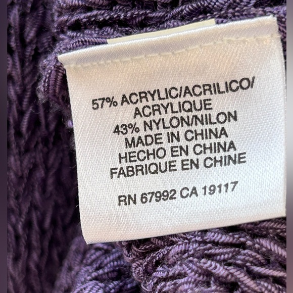 SIGRID OLSEN sM purple sweater set Tank/cardigan Easy care nylon bld Looks new - Picture 6 of 7